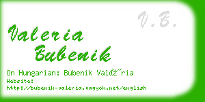 valeria bubenik business card